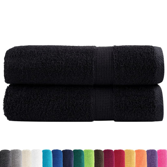 vidaXL Premium Hand Towels SOLUND 2 pcs Black 50x100 cm 600 gsm