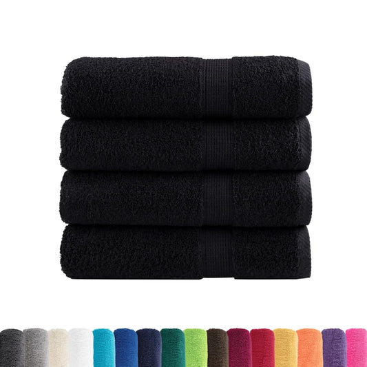 vidaXL Premium Shower Towels SOLUND 4 pcs Black 70x140 cm 600 gsm