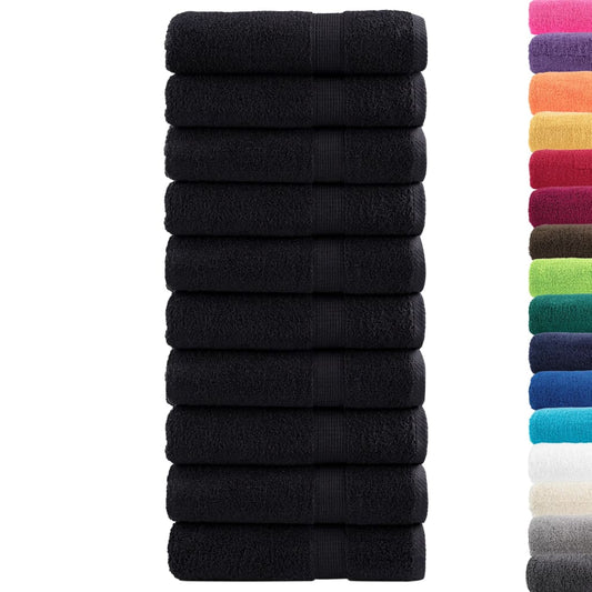 vidaXL Premium Bath Towels "SOLUND" 10 pcs Black 100x150 cm 600 gsm