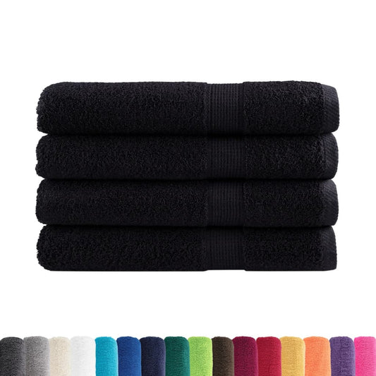 vidaXL Premium Towels SOLUND 4 pcs Black 100x200 cm 600 gsm