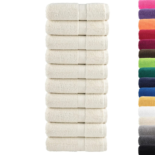 vidaXL Premium Wash Towels SOLUND 10 pcs Cream 30x30 cm 600 gsm