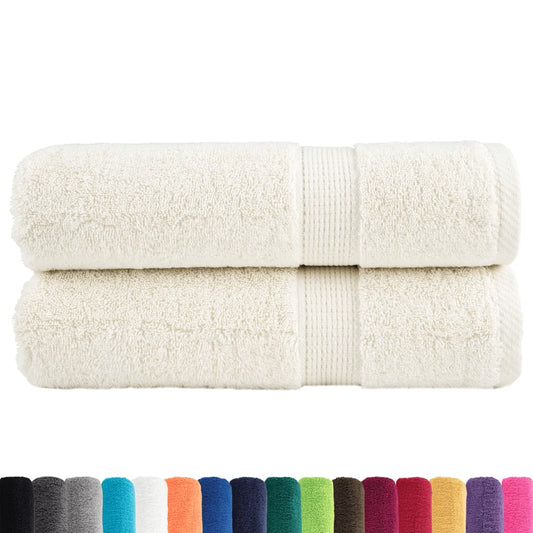 vidaXL Premium Bath Towels "SOLUND" 2 pcs Cream 100x150 cm 600 gsm