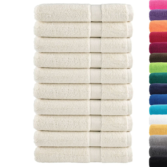 vidaXL Premium Sauna Towels SOLUND 10 pcs Cream 80x200 cm 600 gsm