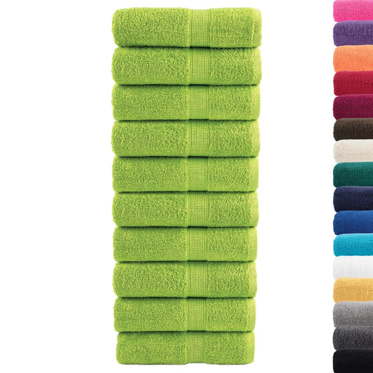 vidaXL Premium Wash Towels SOLUND 10 pcs Apple Green 30x30 cm 600 gsm