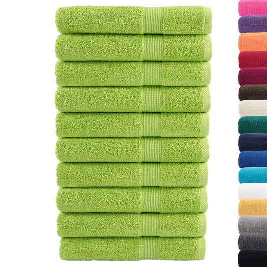 vidaXL Premium Sauna Towels SOLUND 10 pcs Apple Green 80x200cm 600 gsm