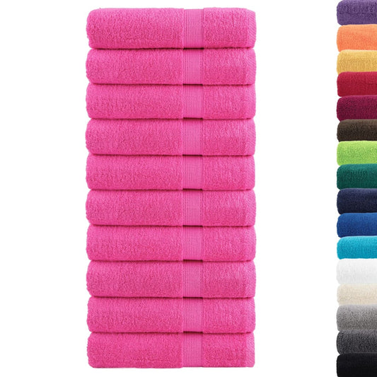 vidaXL Premium Bath Towels "SOLUND" 10 pcs Pink 100x150 cm 600 gsm
