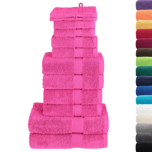 vidaXL 12 Piece Premium Towel Set SOLUND Pink 600 gsm