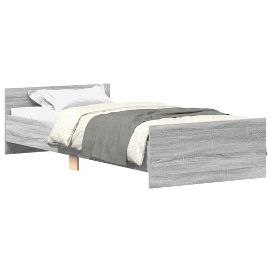 vidaXL Bed Frame without Mattress Grey Sonoma 90x190 cm Engineered Wood