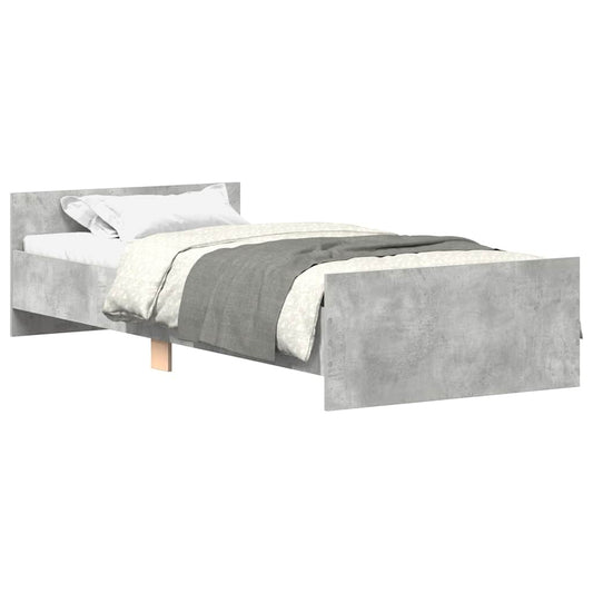 vidaXL Bed Frame without Mattress Concrete Grey 75x190 cm