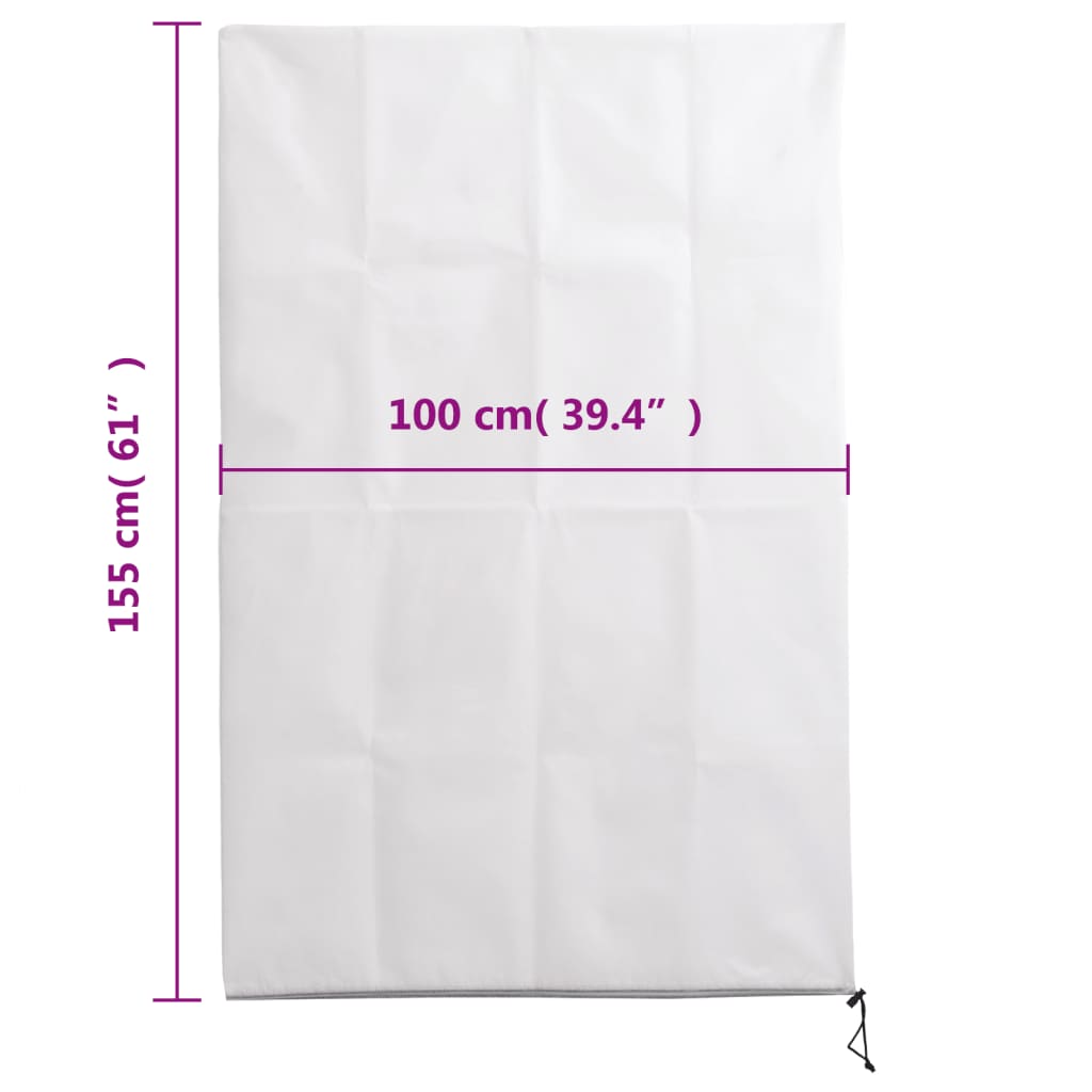 vidaXL Plant Fleece Covers with Zip 2 pcs 70 g/m² 1x1,55 m