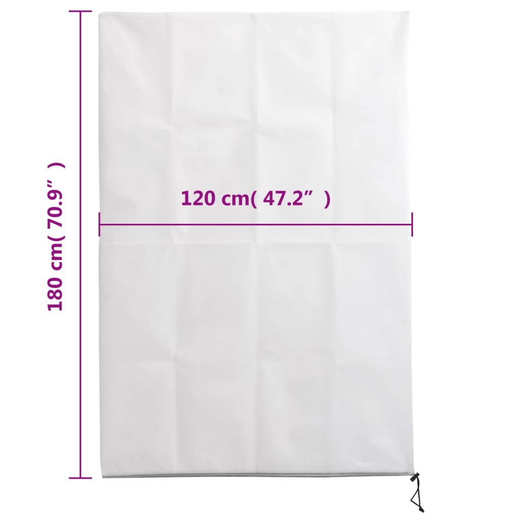 vidaXL Plant Fleece Covers with Zip 2 pcs 70 g/m² 1,2x1,8 m