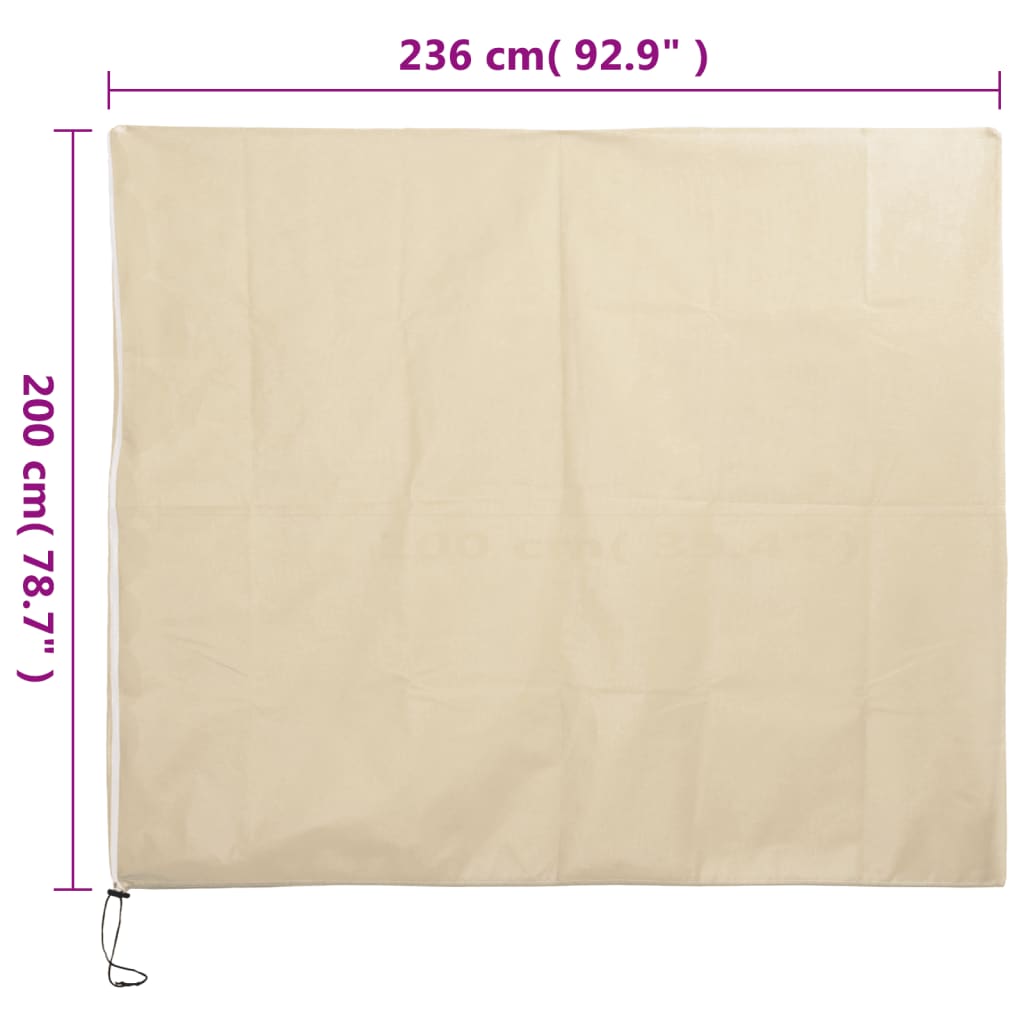 vidaXL Plant Fleece Cover with Zip 70 g/m² 2,36x2 m