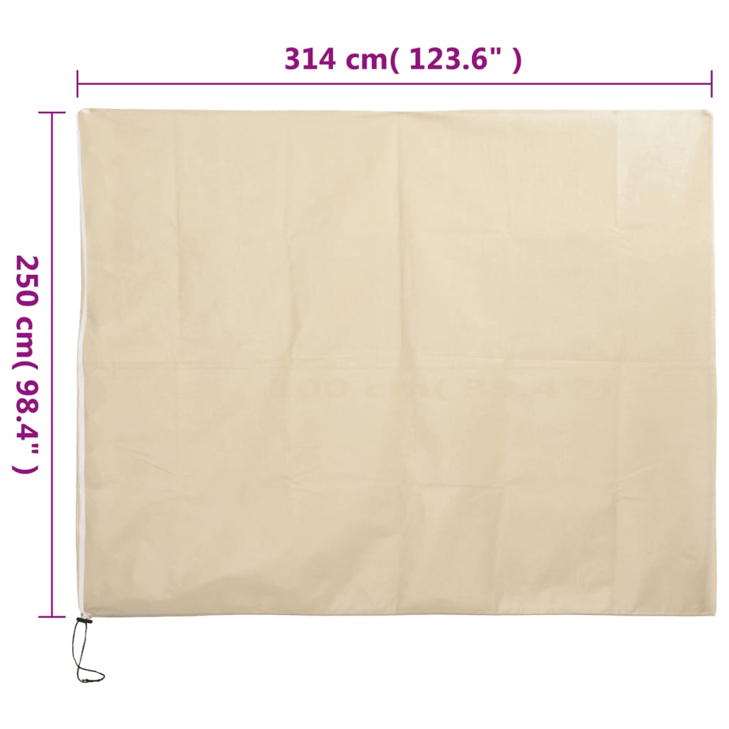 vidaXL Plant Fleece Cover with Zip 70 g/m² 3,14x2,5 m
