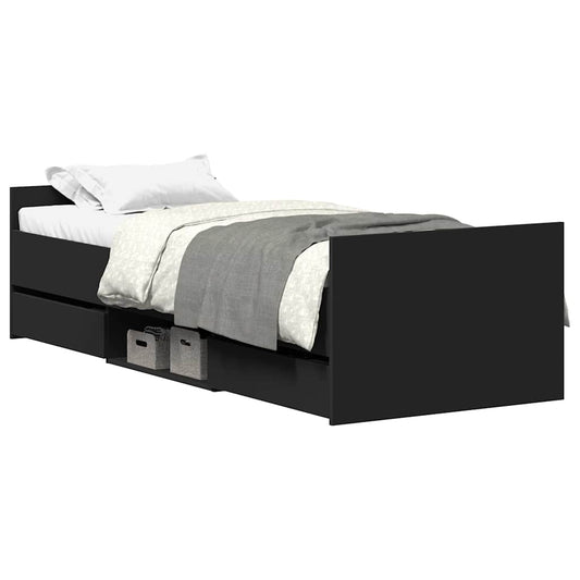 vidaXL Bed Frame without Mattress Black 100x200 cm