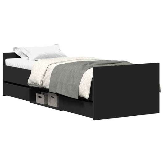 vidaXL Bed Frame without Mattress Black 90x190 cm Single