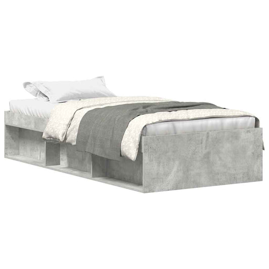 vidaXL Bed Frame without Mattress Concrete Grey 90x200 cm