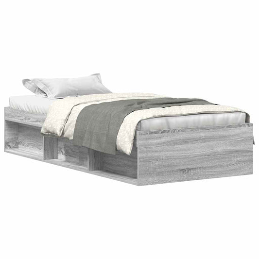 vidaXL Bed Frame without Mattress Grey Sonoma 90x190 cm Single