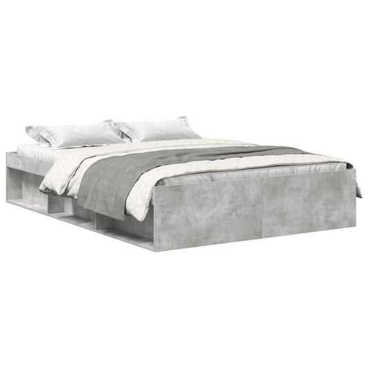 vidaXL Bed Frame without Mattress Concrete Grey 140x200 cm