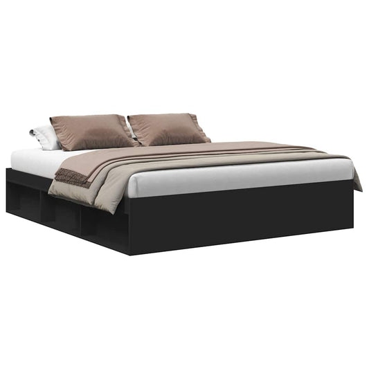 vidaXL Bed Frame without Mattress Black 200x200 cm