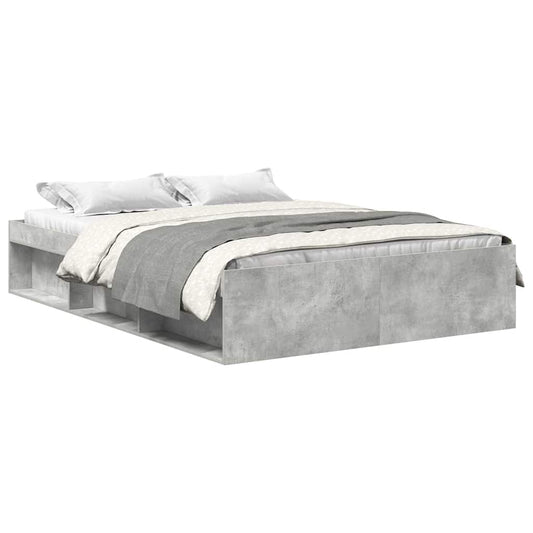 vidaXL Bed Frame without Mattress Concrete Grey 120x190 cm Small Double Small Double
