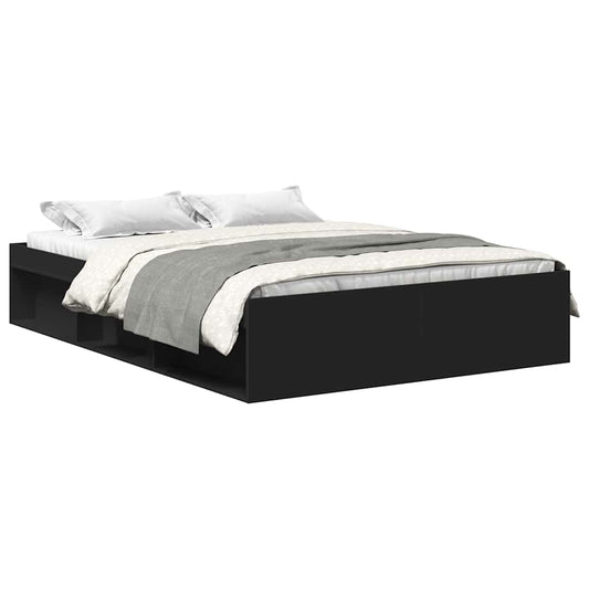 vidaXL Bed Frame without Mattress Black 135x190 cm Double