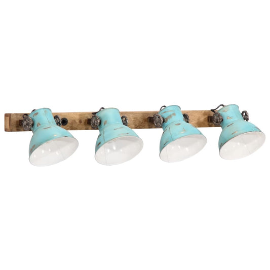 vidaXL Wall Lamp 25 W Distressed Blue 90x25 cm E27