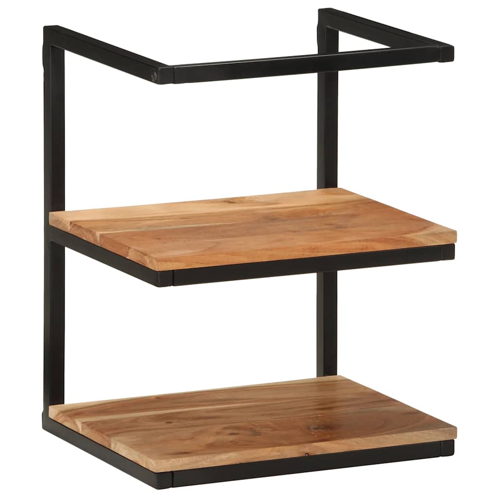 vidaXL Wall Shelf 40x30x50 cm Solid Wood Acacia and Iron
