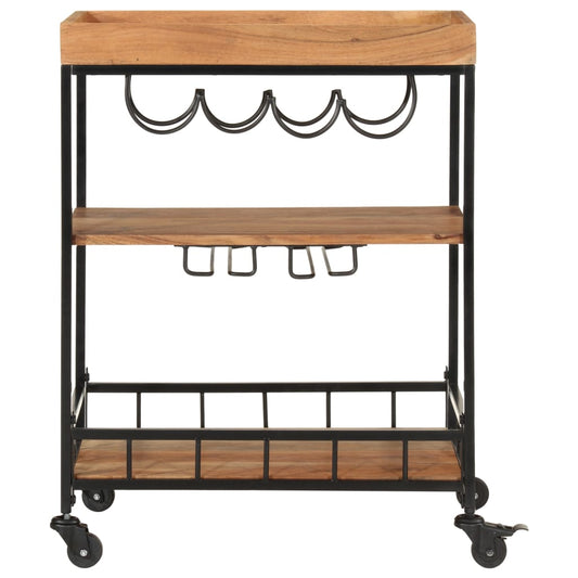 vidaXL Bar Cart 60x40x80 cm Solid Wood Acacia and Iron