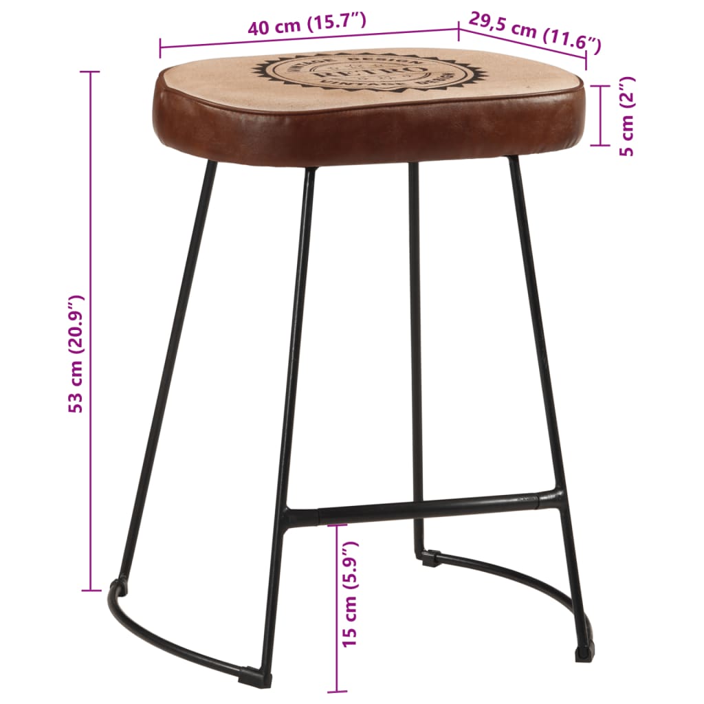 vidaXL Bar Stools 2 pcs Dark Brown 40x29,5x53 cm