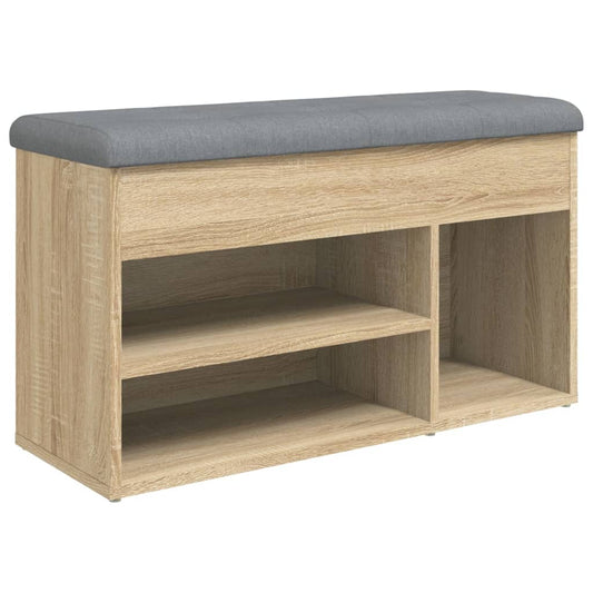 vidaXL Shoe Bench Sonoma Oak 82x32x45.5 cm Engineered Wood