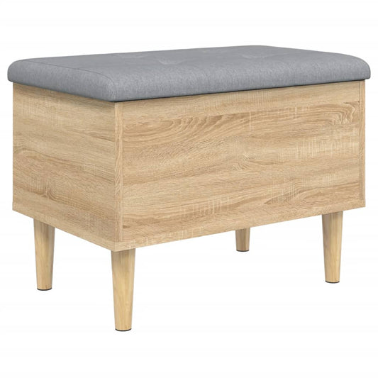 vidaXL Storage Bench Sonoma Oak 62x42x46 cm Engineered Wood