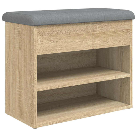 vidaXL Shoe Bench Sonoma Oak 62x32x50 cm Engineered Wood