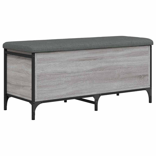 vidaXL Storage Bench Grey Sonoma 102x42x45 cm Engineered Wood
