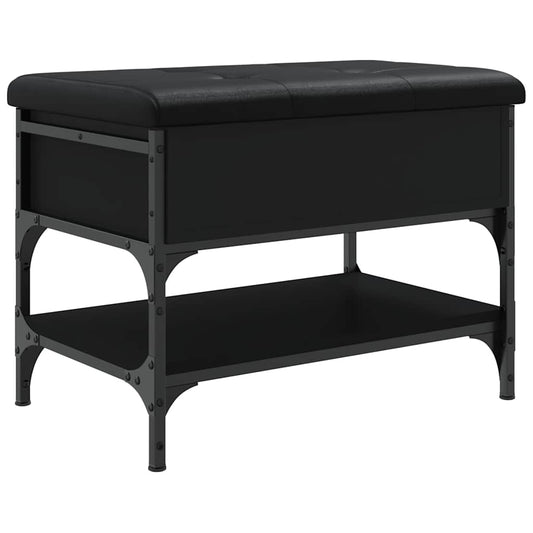 vidaXL Shoe Bench Black 62x42x45 cm Engineered Wood