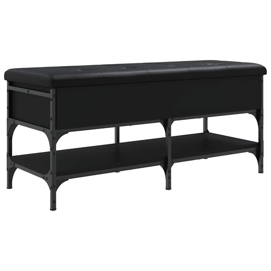 vidaXL Shoe Bench Black 102x42x45 cm Engineered Wood