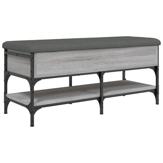 vidaXL Shoe Bench Grey Sonoma 102x42x45 cm Engineered Wood