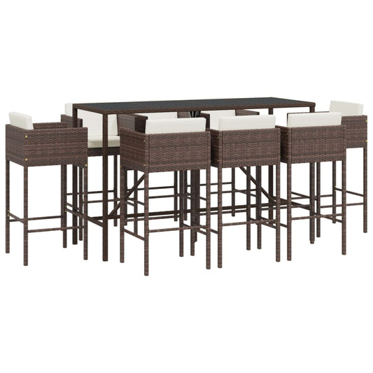vidaXL Garden Bar Set | Brown, Black, Cream White