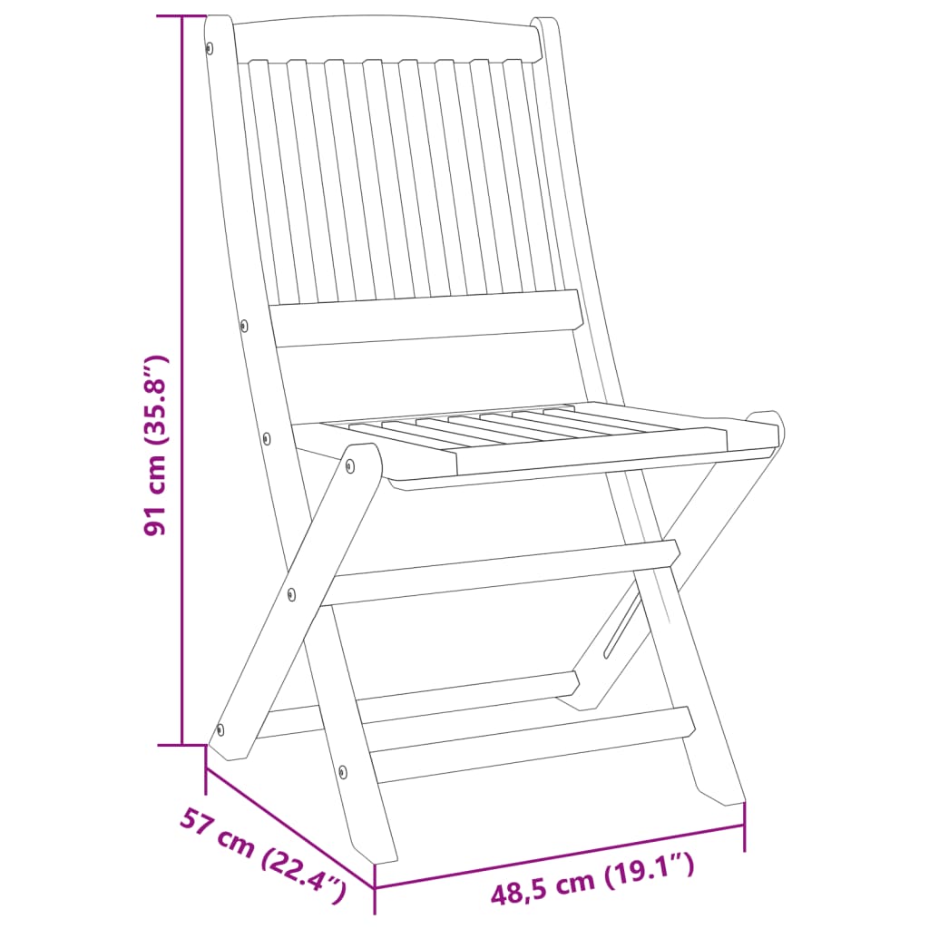 vidaXL 5 Piece Folding Garden Dining Set Solid Wood Acacia