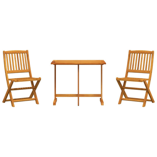 vidaXL 3 Piece Folding Garden Dining Set Solid Wood Acacia