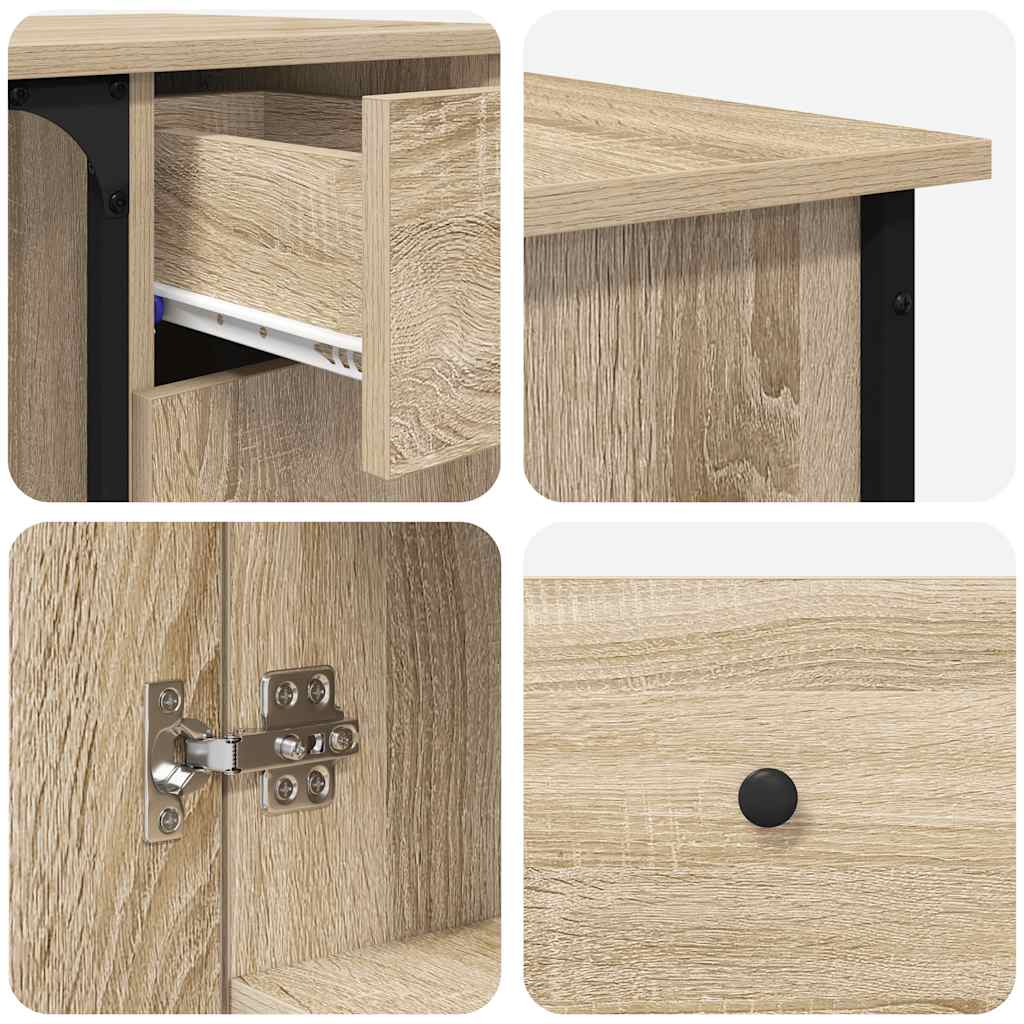 vidaXL Desk Sonoma Oak 141x141x75 cm Engineered Wood
