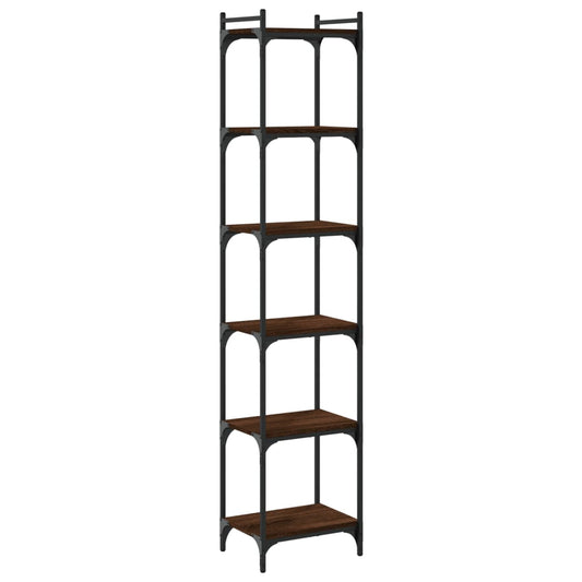 vidaXL Bookcase 6-Tier Brown Oak 40x30x188 cm Engineered Wood