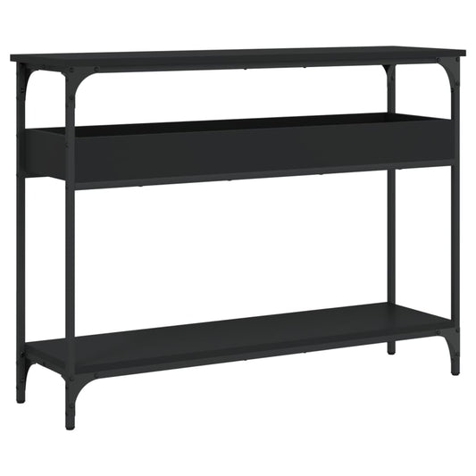 vidaXL Console Table with Shelf Black 100x29x75cm Engineered Wood