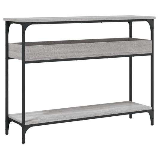 vidaXL Console Table with Shelf Grey Sonoma 100x29x75 cm