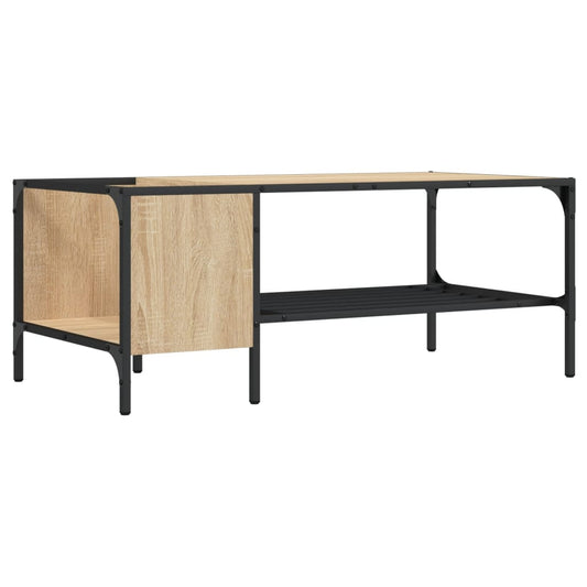 vidaXL Coffee Table with Rack Sonoma Oak 100x51x40 cm Engineered Wood