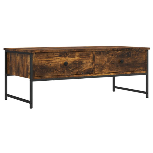 vidaXL Coffee Table Smoked Oak 101x49x39,5 cm Engineered Wood