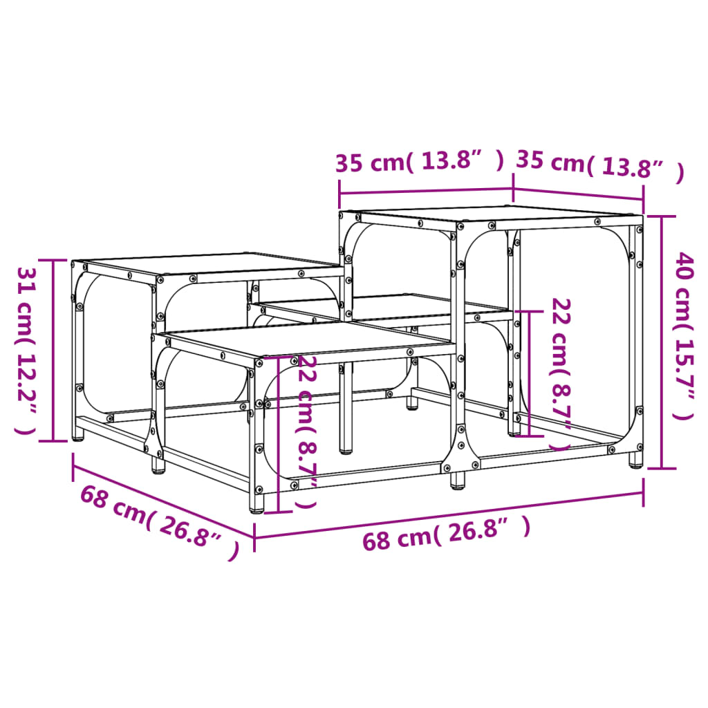 vidaXL Coffee Table Sonoma Oak 68x68x40 cm Engineered Wood