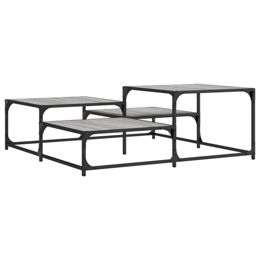 vidaXL Coffee Table Grey Sonoma 107x107x40 cm Engineered Wood
