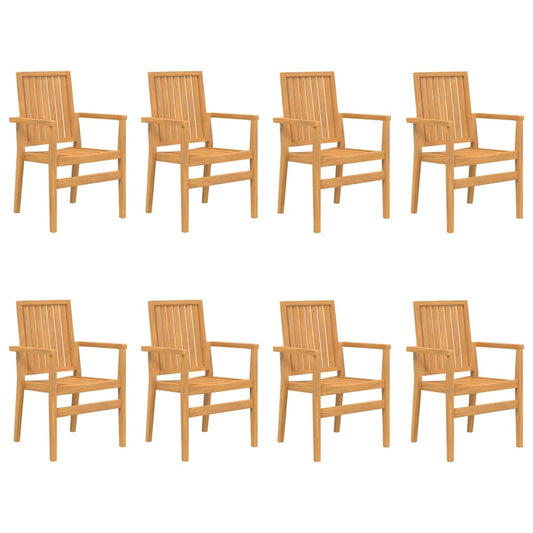 vidaXL Stackable Garden Chairs 8 pcs 56,5x57,5x91 cm Solid Wood Teak