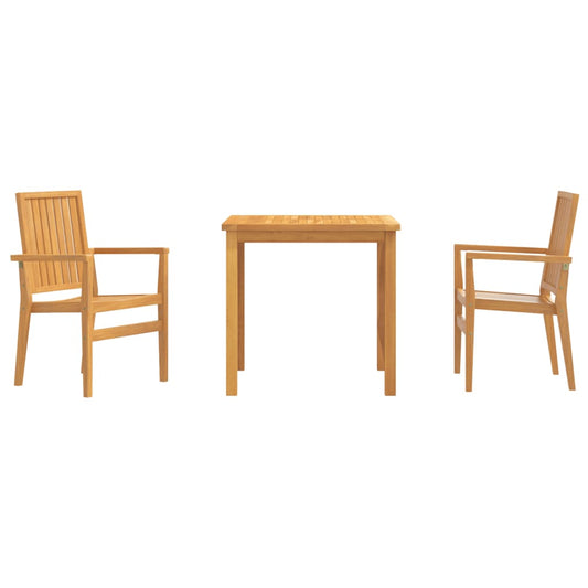 vidaXL 3 Piece Garden Dining Set Solid Wood Teak