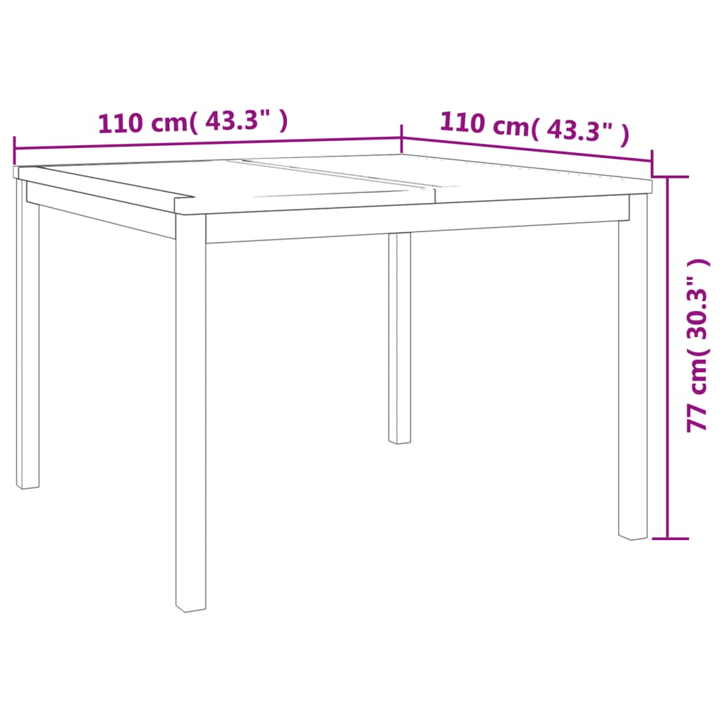 vidaXL 5 Piece Garden Dining Set Solid Wood Teak